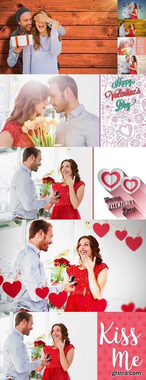 Composite image of man proposing woman