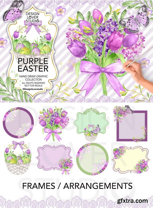 Watercolor Purple Easter design