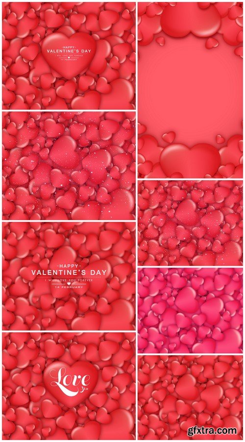 Red heart and valentine background 8X JPEG