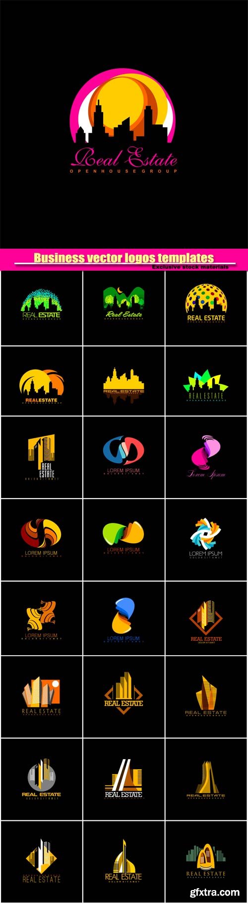 Business vector logos templates, creative figure icon #6