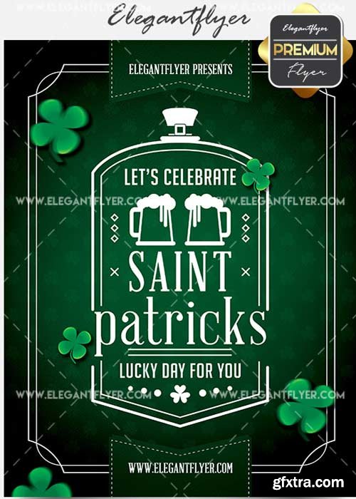 Minimal St. Patricks Party v11 Flyer PSD Template + Facebook Cover