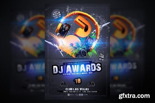 CreativeMarket DJ Awards Flyer Template 503679