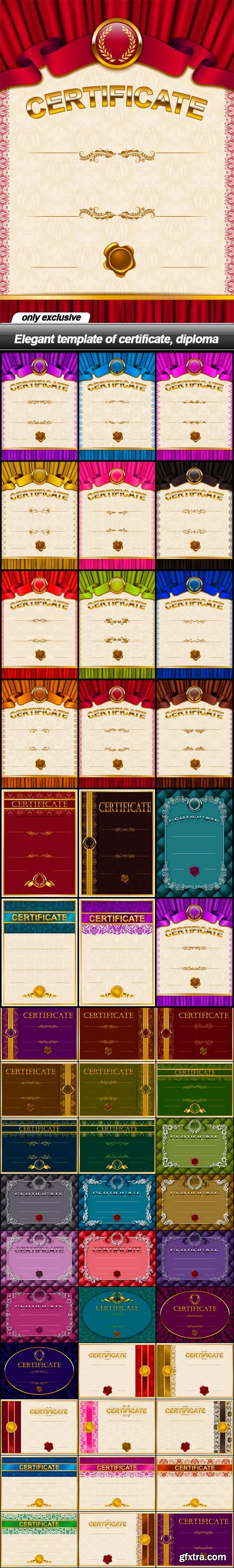 Elegant template of certificate, diploma - 46 EPS