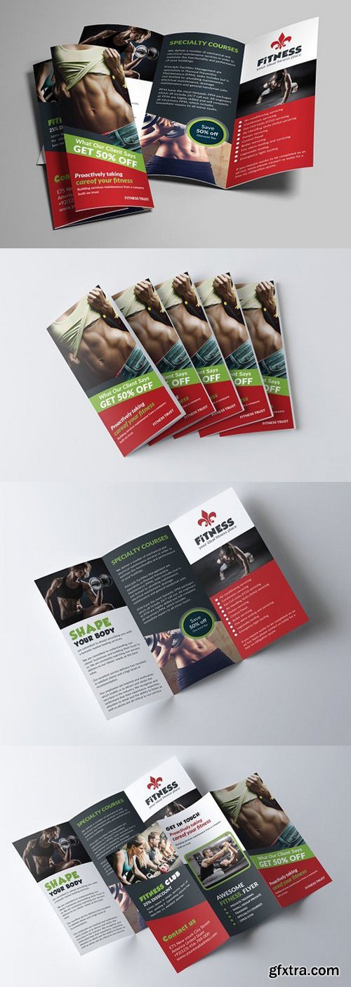 CM - Gym and Fitness trifold Brochures 1228112