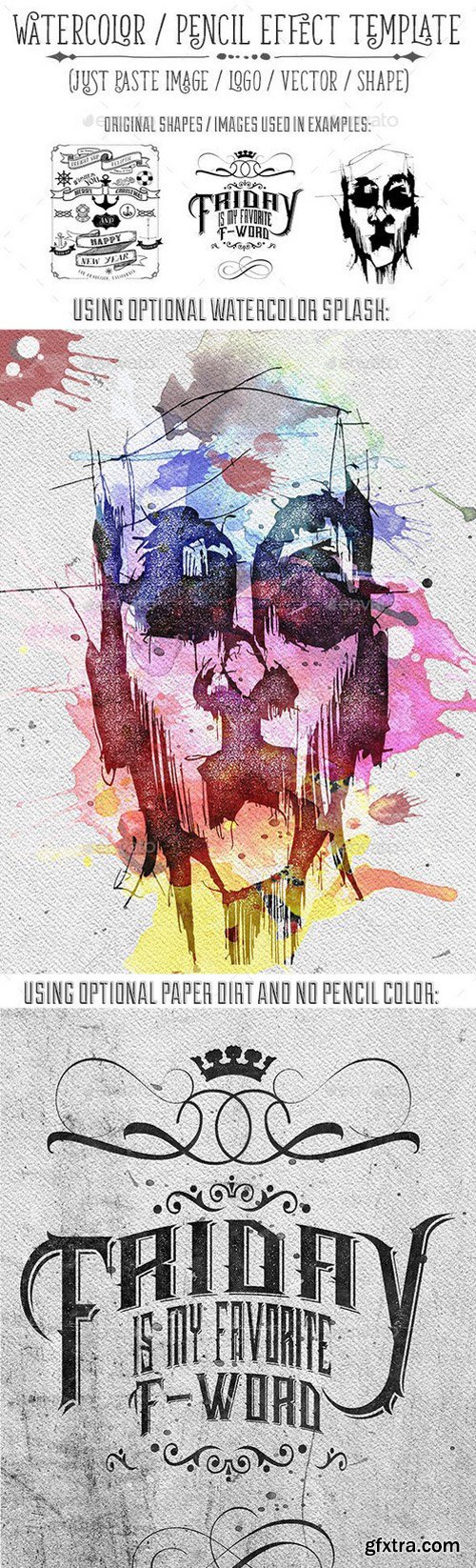 Graphicriver - Watercolor Or Pencil Press Style Text Logo Image Treatment 14484286