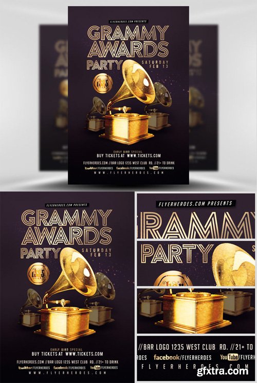 Grammy Awards Party Flyer Template
