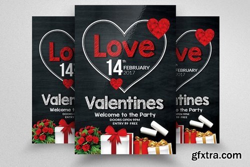 CM - Chalkboard Valentines Party Flyer 1173109