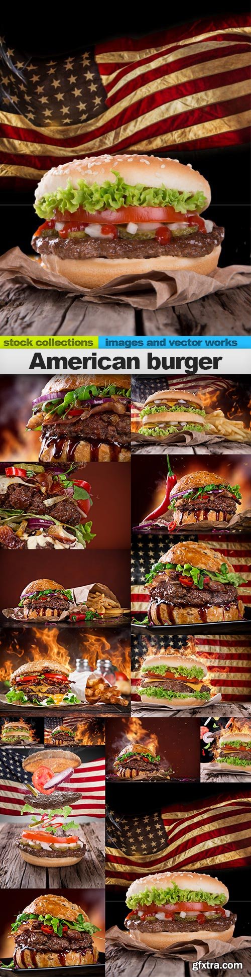American burger, 15 x UHQ JPEG