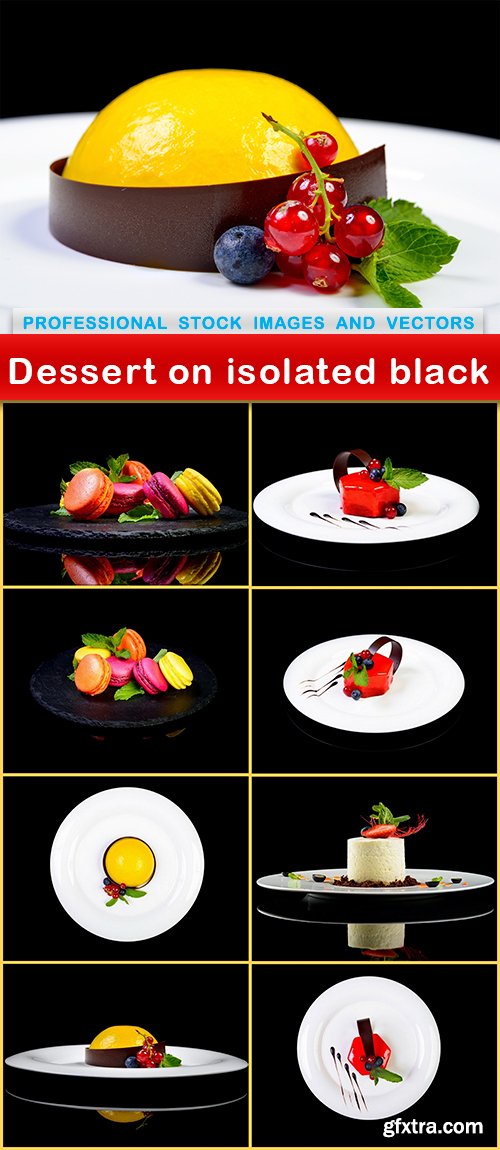 Dessert on isolated black - 9 UHQ JPEG