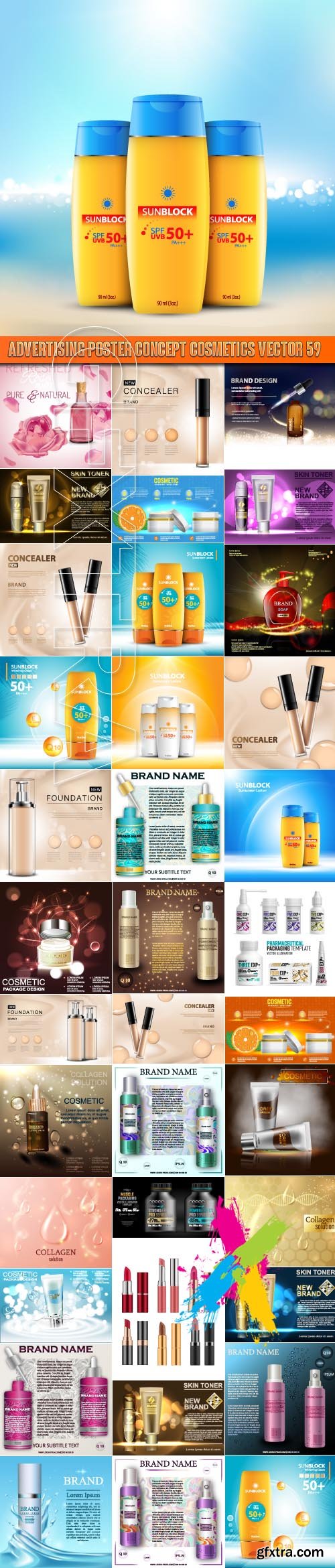Advertising Poster Concept Cosmetics vector 59