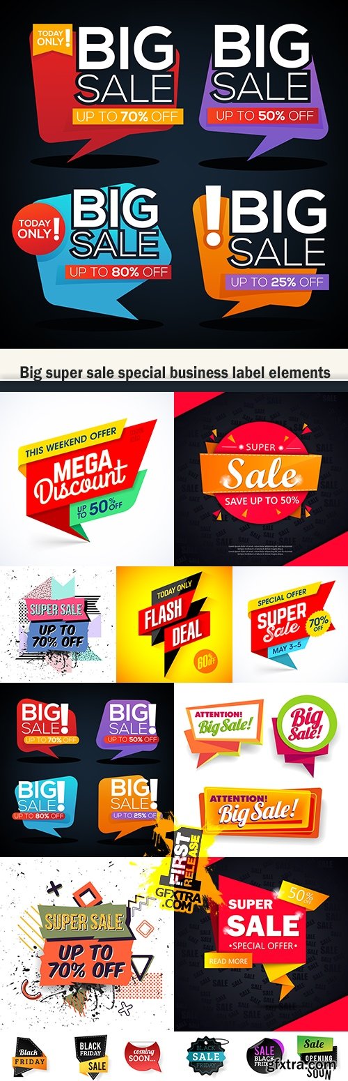 Big super sale special business label elements
