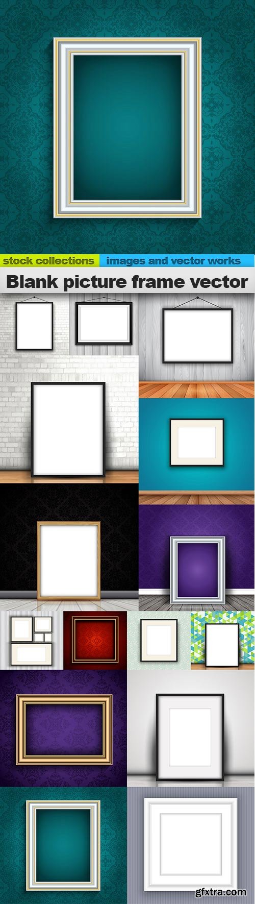 Blank picture frame vector, 15 x EPS