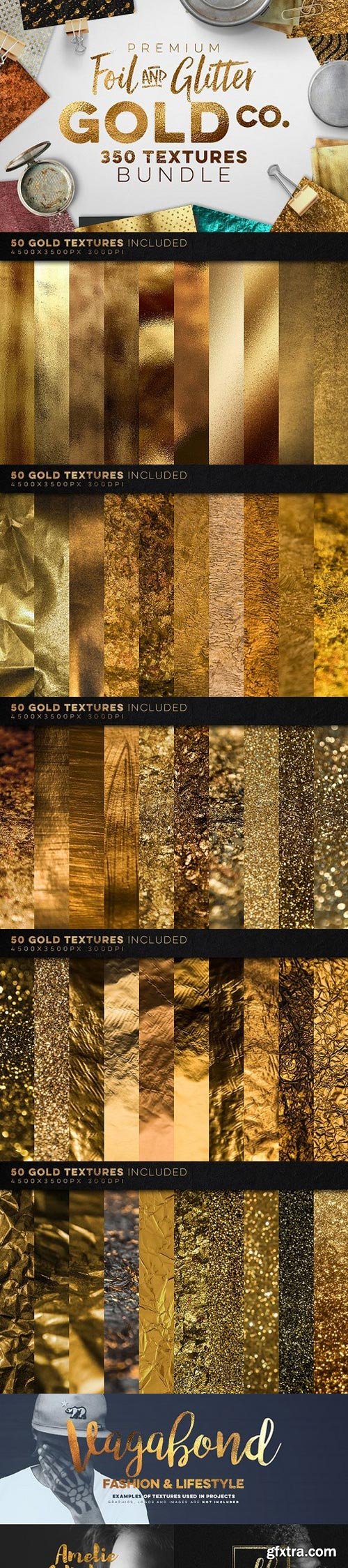 CM - 350 Gold & Metallic Textures Bundle 1227910