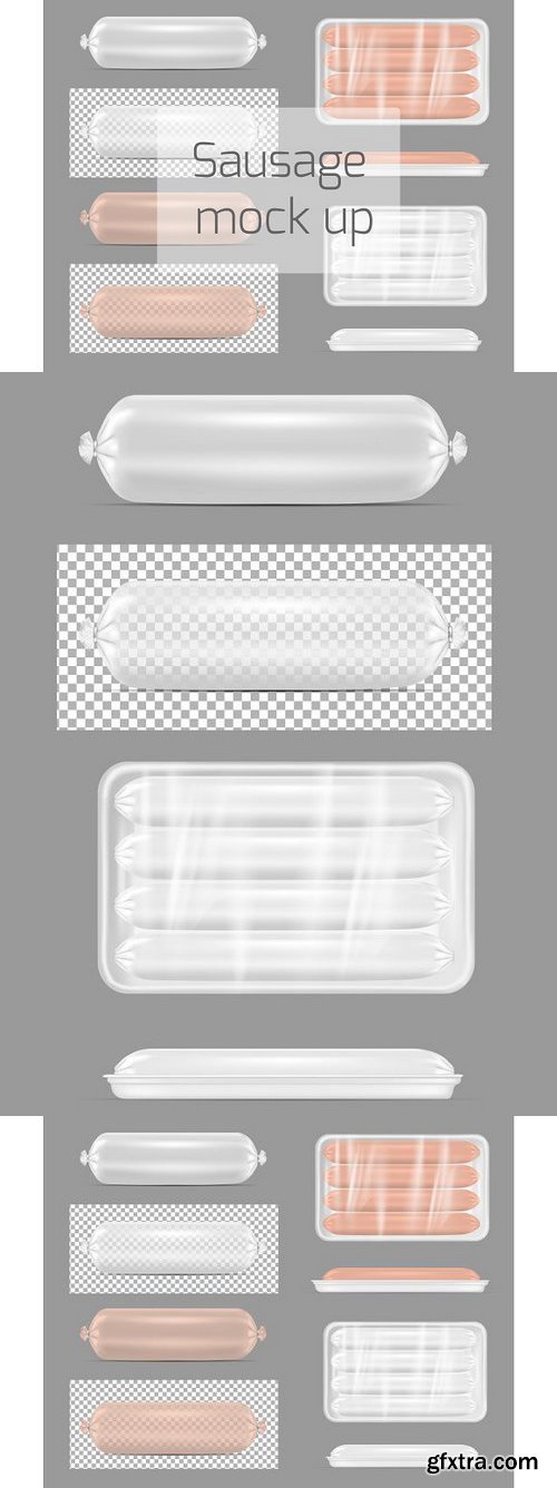 CM - Empty plastic packaging for sausage 1003870