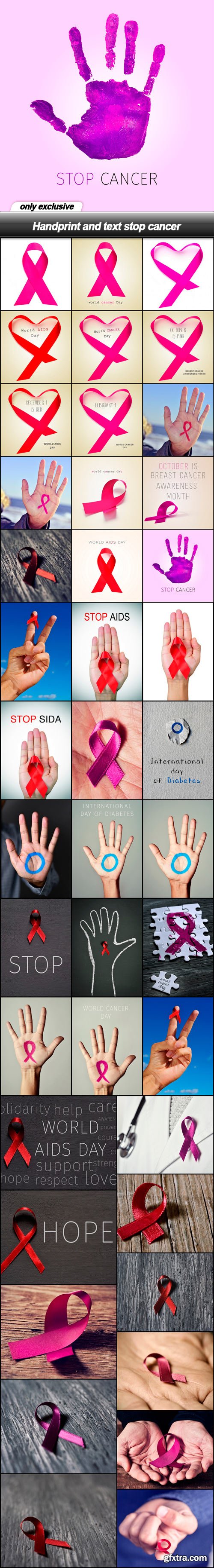 Handprint and text stop cancer - 40 UHQ JPEG