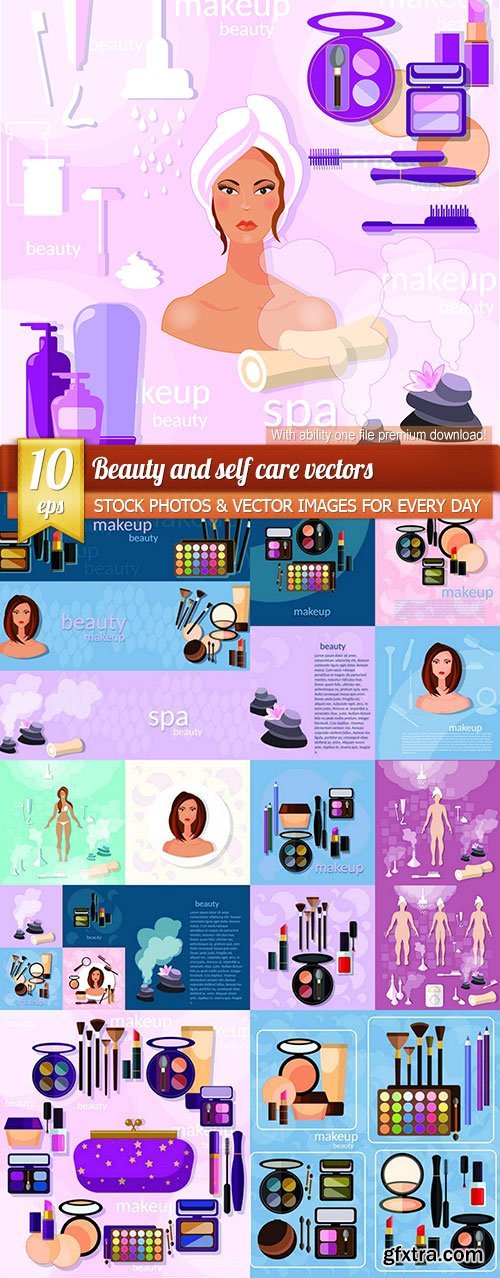 Beauty and self care vectors, 10 x EPS