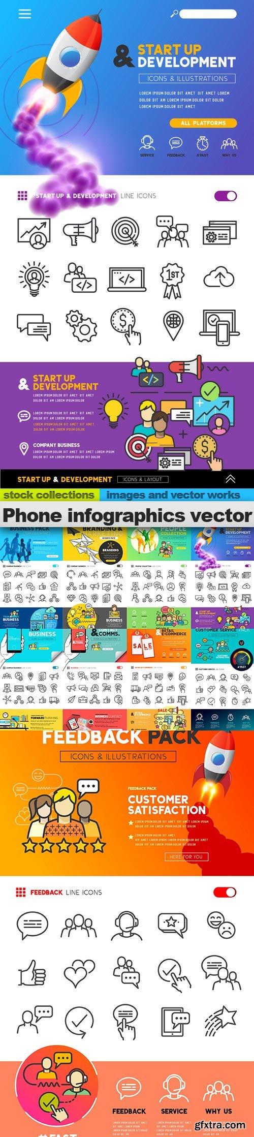 Phone infographics vector,  09 x EPS