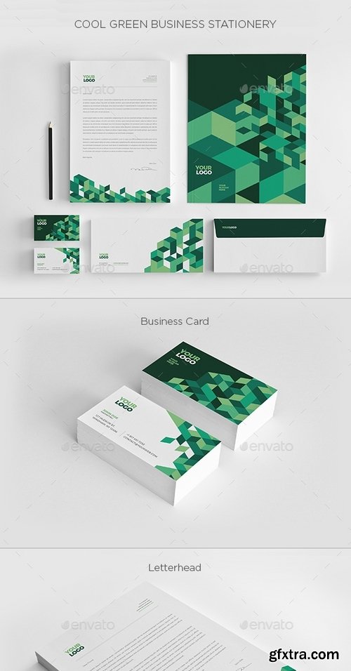 GraphicRiver - Cool Green Business Stationery 19435676