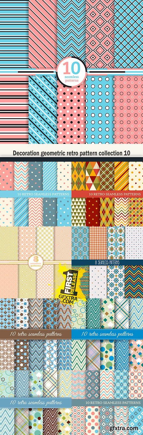 Decoration geometric retro pattern collection 10