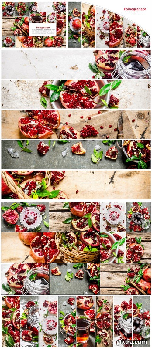 Food collage of fresh pomegranate #7 5X JPEG