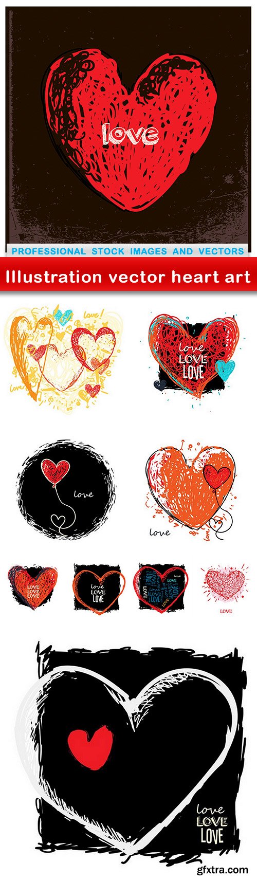 Illustration vector heart art - 10 EPS