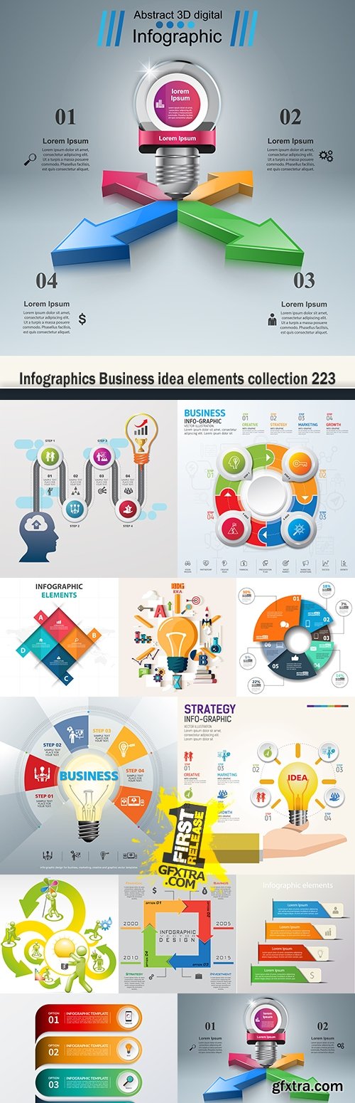 Infographics Business idea elements collection 223