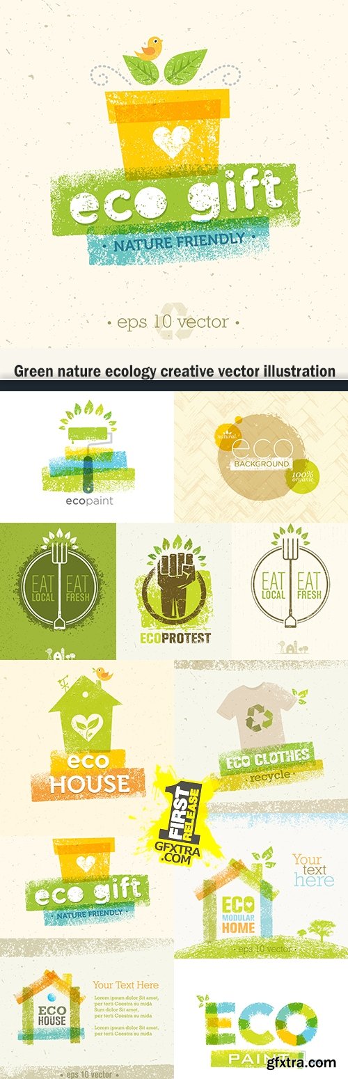 Green nature ecology creative vector illustration
