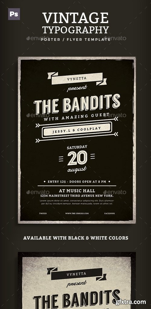 GraphicRiver - Vintage Typography Music Poster Flyer 15801223