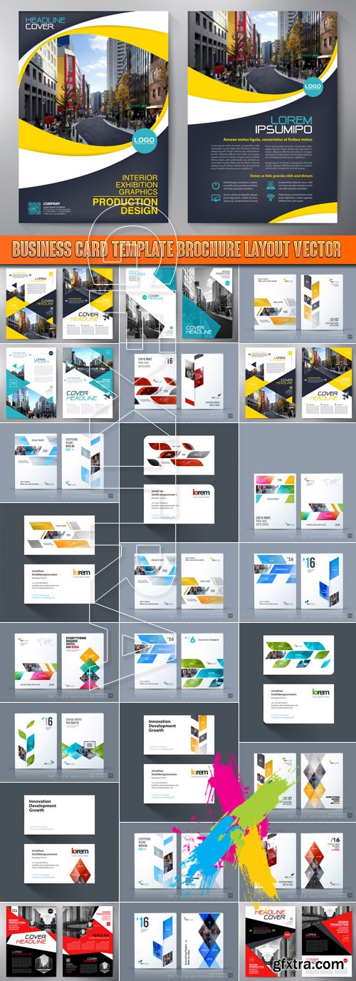 Business card template Brochure layout vector