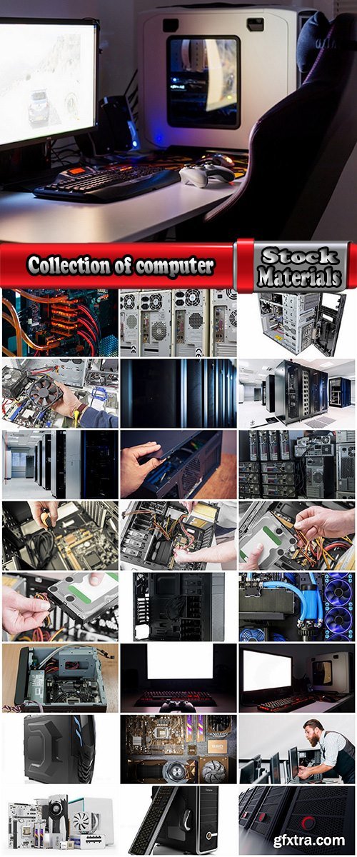 Collection of computer case Hardware spare tech microchip technology office 25 HQ Jpeg