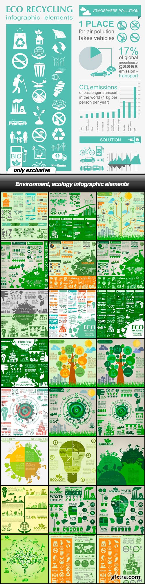 Environment, ecology infographic elements - 25 EPS