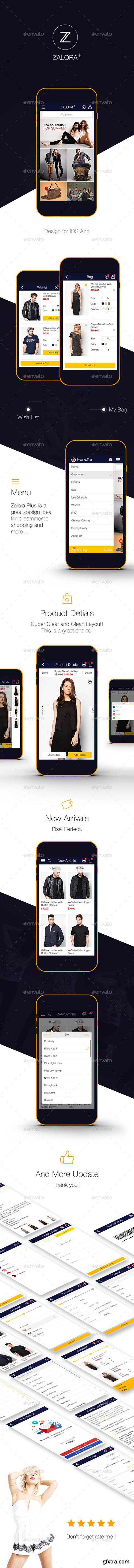 Graphicriver Zalora Plus Shopping UI for e-commerce UI Graphic 12582508