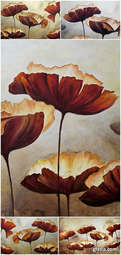 Painting oil poppies 5X JPEG