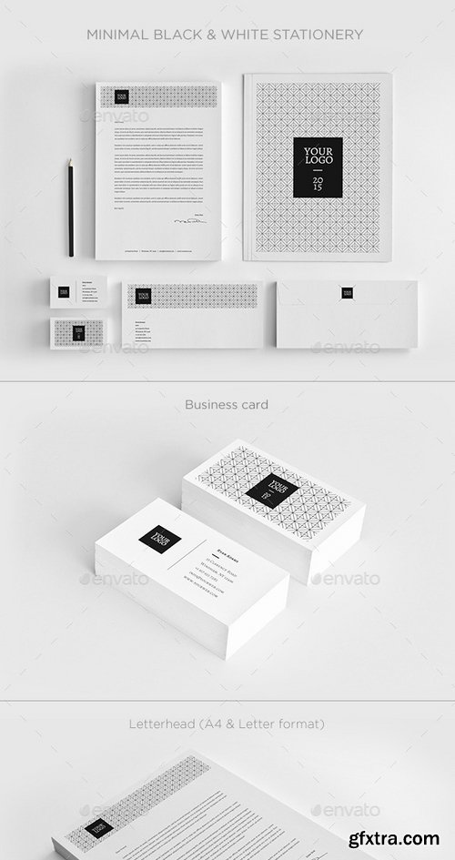 GraphicRiver - Minimal Black & White Stationery 12493185