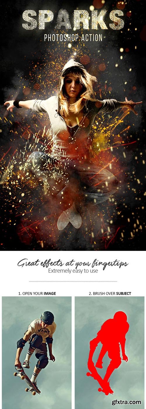 GraphicRiver - Sparks Photoshop Action - 19420143
