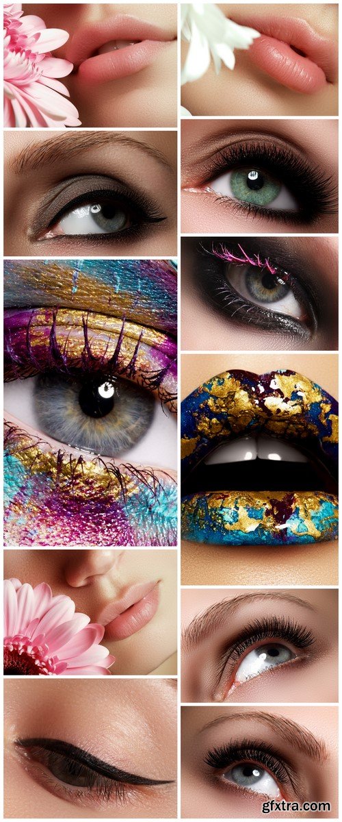 Fashion and beauty Creative lip makeup and beautiful eye 11X JPEG