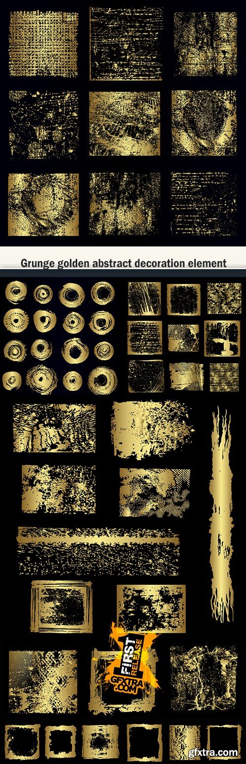 Grunge golden abstract decoration element