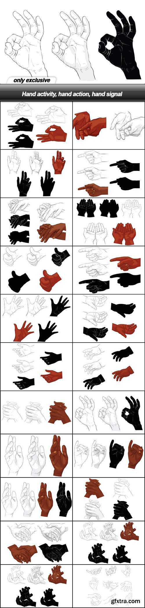 Hand activity, hand action, hand signal - 22 EPS