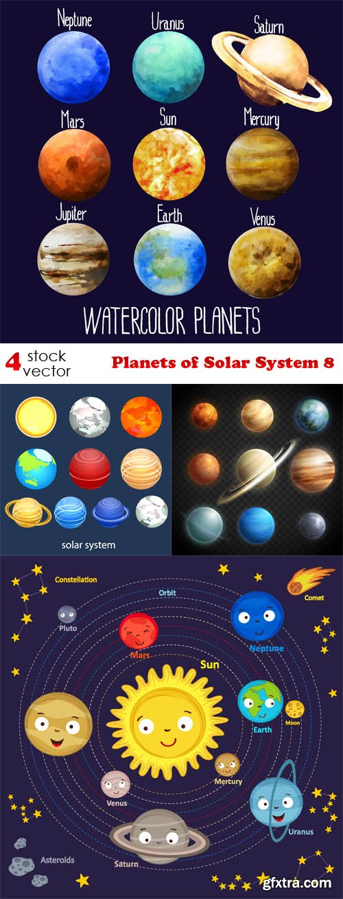 Vectors - Planets of Solar System 8