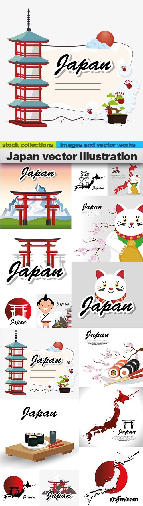 Japan vector illustration, 15 x EPS
