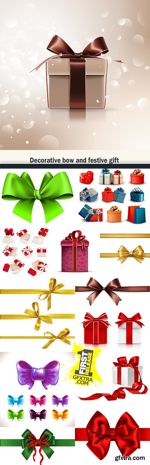 Decorative bow and festive gift