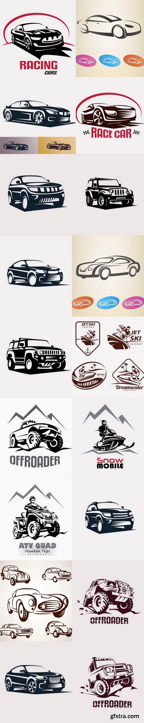 Offroad suv car monochrome template for labels, emblems, badges