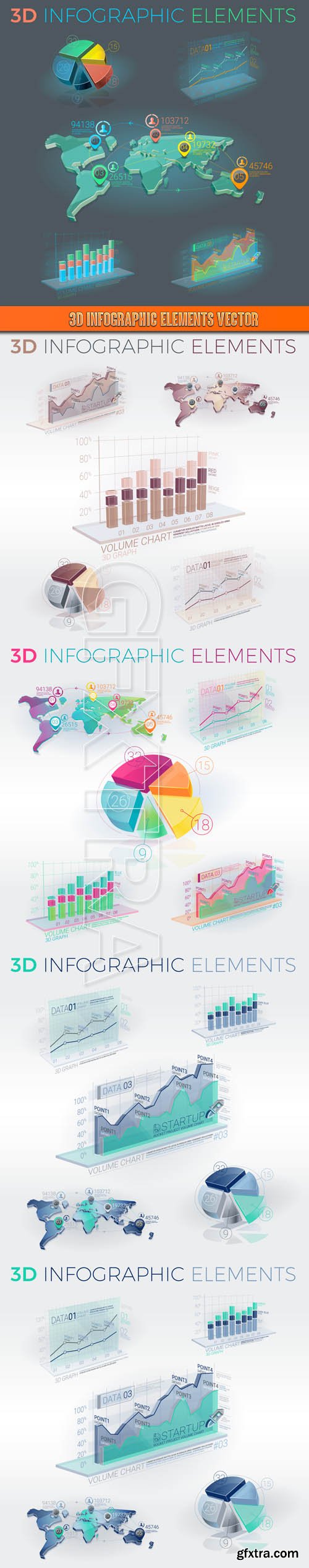 3D Infographic Elements vector