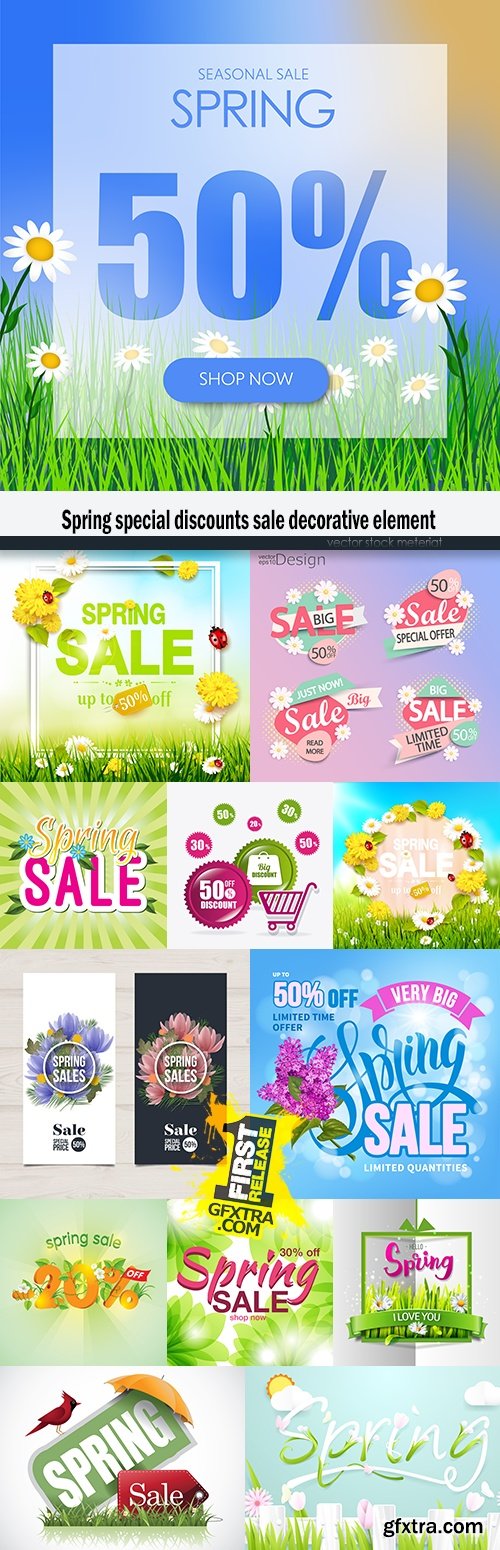 Spring special discounts sale decorative element