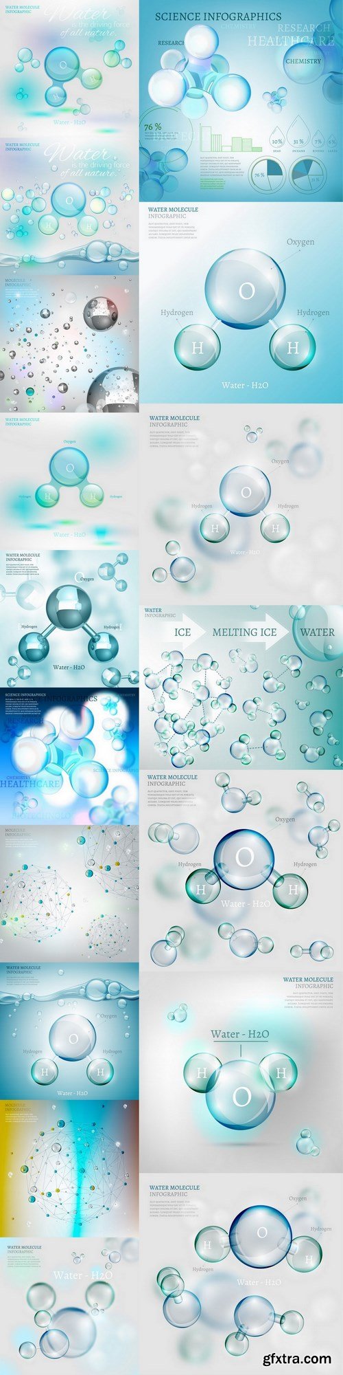 Water Molecules 17xEPS