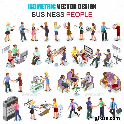GraphicRiver - Business People Isometric Vector Set 18077607