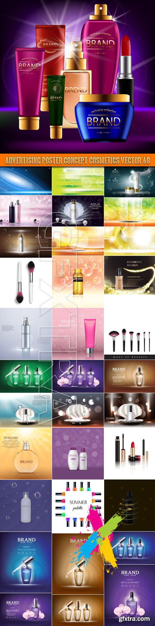 Advertising Poster Concept Cosmetics vector 68