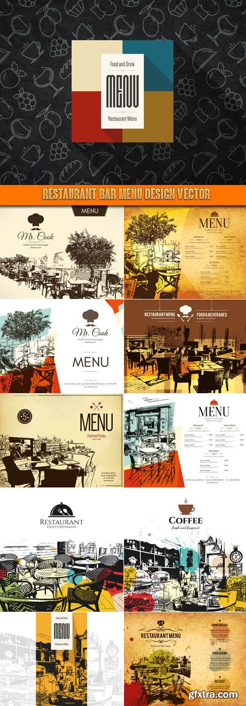 Restaurant bar menu design vector