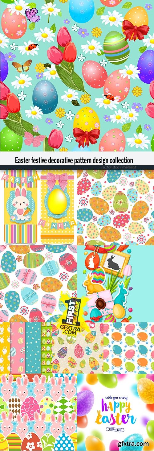 Easter festive decorative pattern design collection
