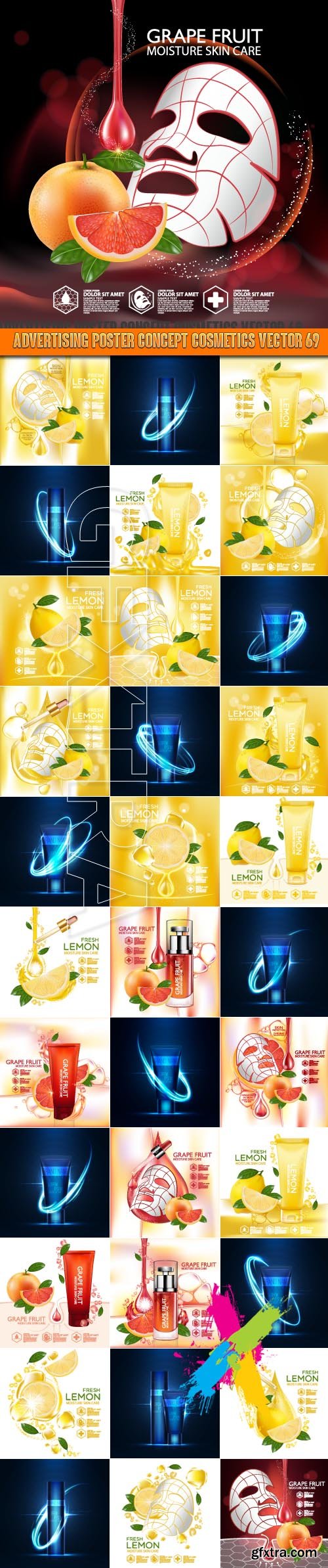 Advertising Poster Concept Cosmetics vector 69
